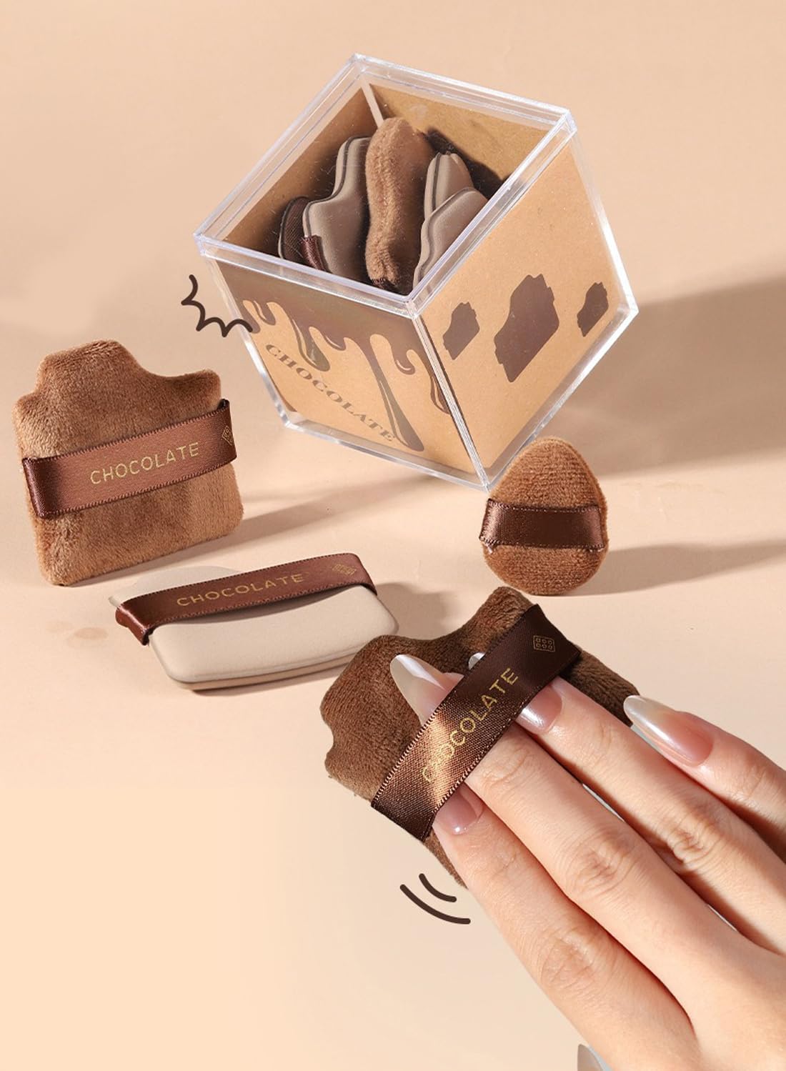 NOVO 6Pcs Round Shaped Blue Sponge Puff, Flawless Foundation Blender Makeup Puff Set for Women