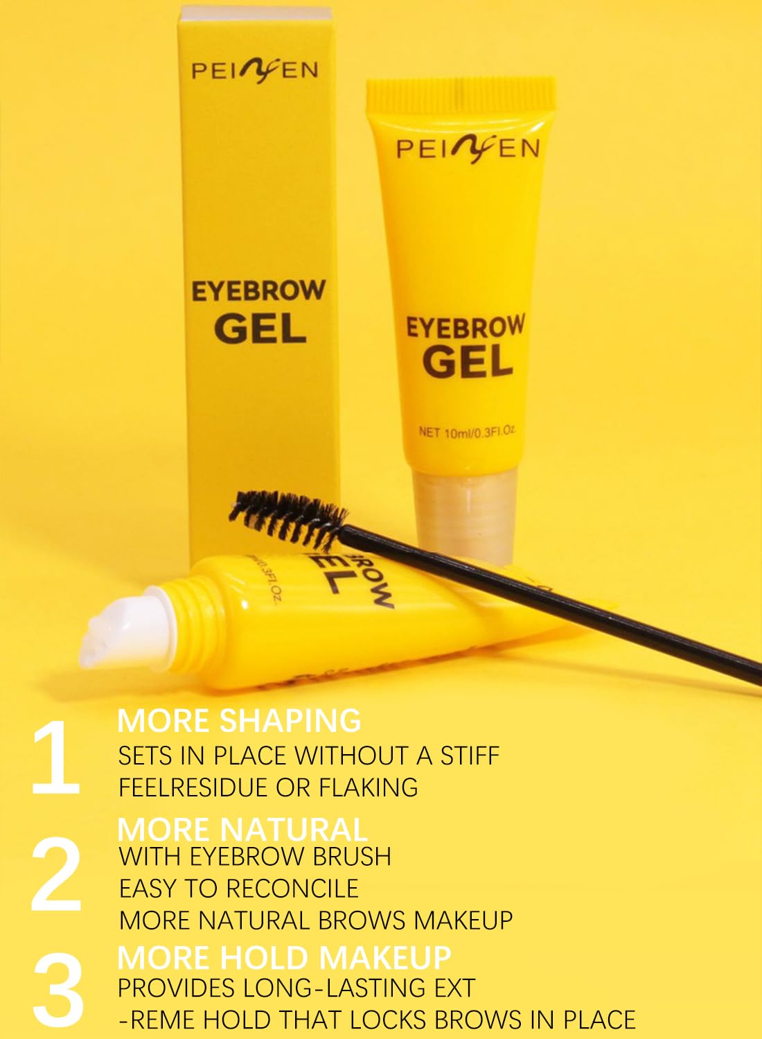 NOVO Eyebrow Gel, Brow Glue,  Waterproof Long Lasting Hold, No White Residue, Brows Makeup for Women, 10ml