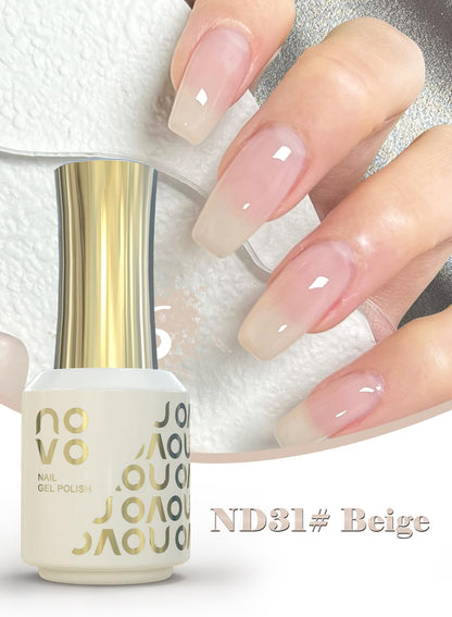 novo 5-in-1 Gel Polish, UV LED Multifunctional Builder Nail Gel 15ml-ND1# White