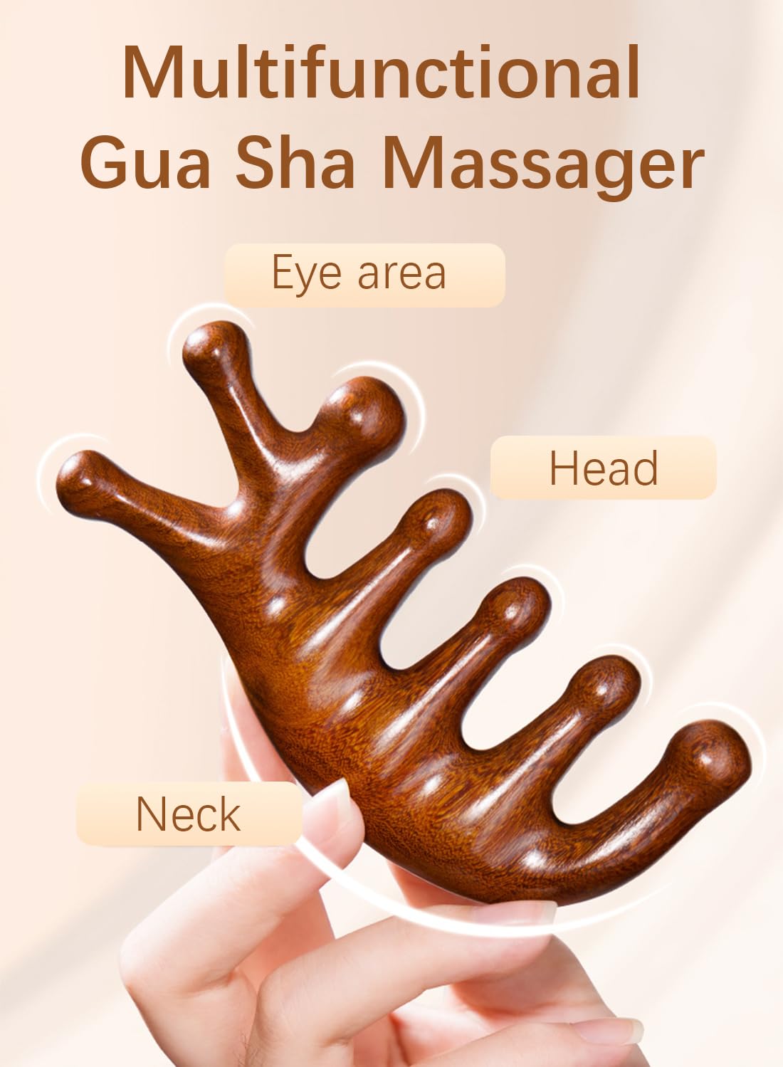 Hair Comb-Handmade 100% Natural Sandalwood &Anti-Static, Scalp Massage (Air Cushion Comb-7)