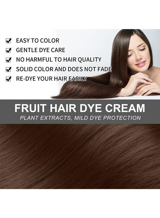 NOVO Fruit Hair Dye Cream, Natural Fruit Hair Dye with Comb for Grey Hair Coverage