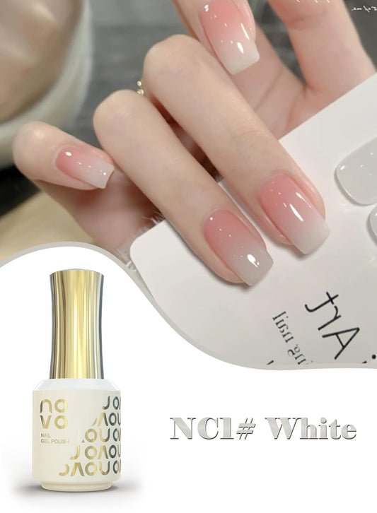 novo Jelly Gel Nail Polish, Sheer Nail Polish, UV LED Gel for DIY 12ml-NC1# White