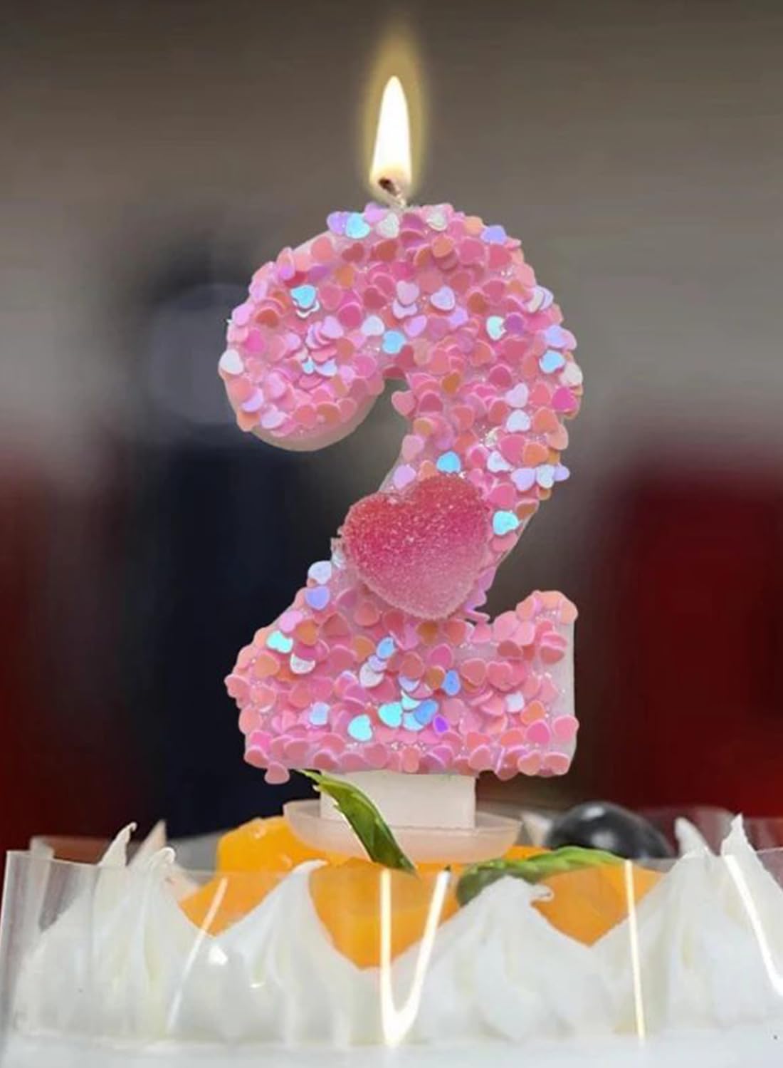 7cm Birthday Number Candles for Cake Decoration, Glittery Cake Toppers with Cute Designs, Perfect for Kids' Parties, Anniversaries, and Celebrations-Green Turtle(No.0)