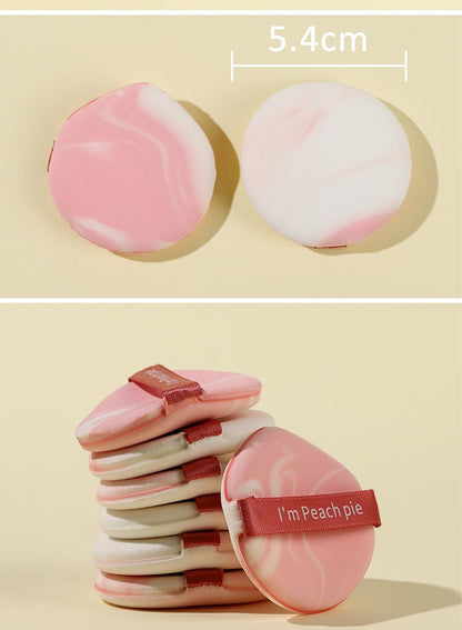 NOVO 7Pcs Water Drop Shaped Peach Pink Sponge Puff, Flawless Foundation Blender Makeup Puff Set for Women