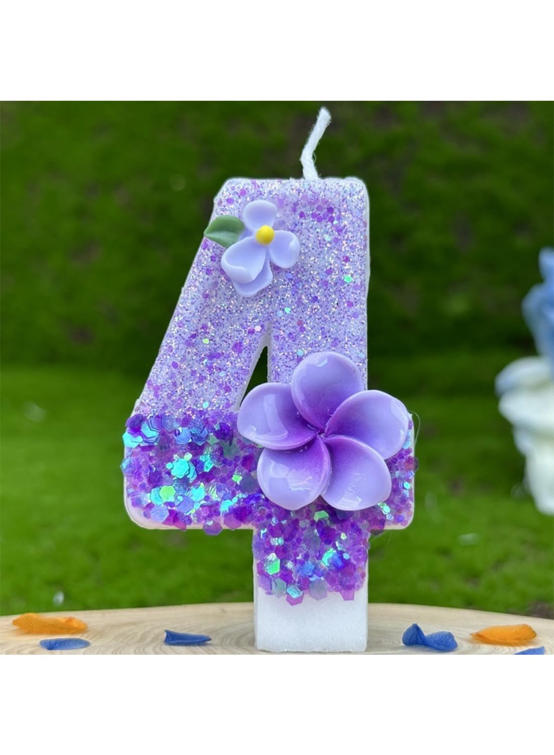 7cm Birthday Number Candles for Cake Decoration, Glittery Cake Toppers with Cute Designs, Perfect for Kids' Parties, Anniversaries, and Celebrations-Green Turtle(No.0)