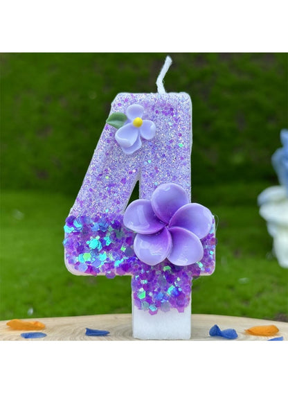 7cm Birthday Number Candles for Cake Decoration, Glittery Cake Toppers with Cute Designs, Perfect for Kids' Parties, Anniversaries, and Celebrations-Green Turtle(No.0)