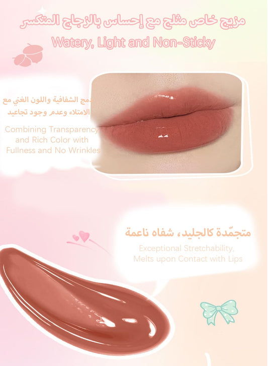 Lipstick, Mirror Finish Moisturizing Long Lasting Waterproof Non Stick Cup High Pigment Jelly Lip Gloss, Hydrating Lip Oil, Glossy Longwear Lip Stain Lip Glaze 6g -Red 527