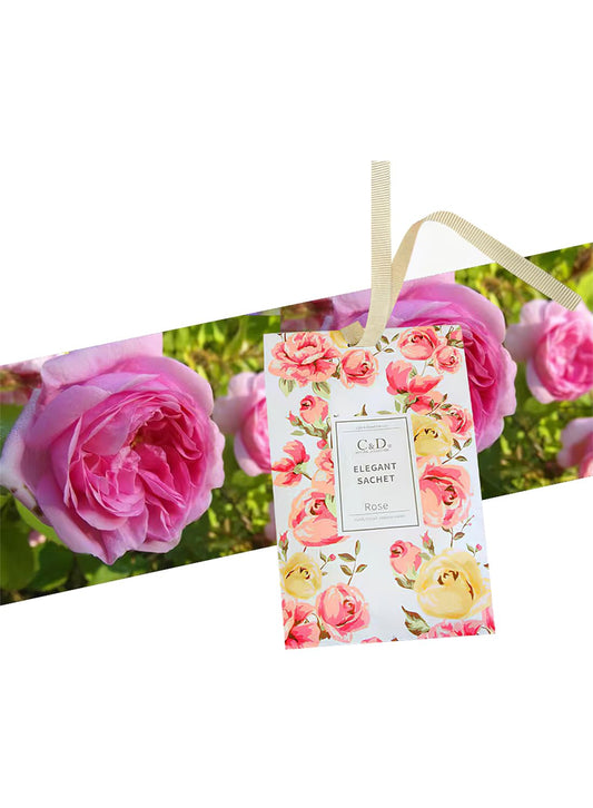 NOVO Aromatherapy Scented Sachets, Hanging Long Lasting Air Freshener for Wardrobes & Cars, 20g -Rose