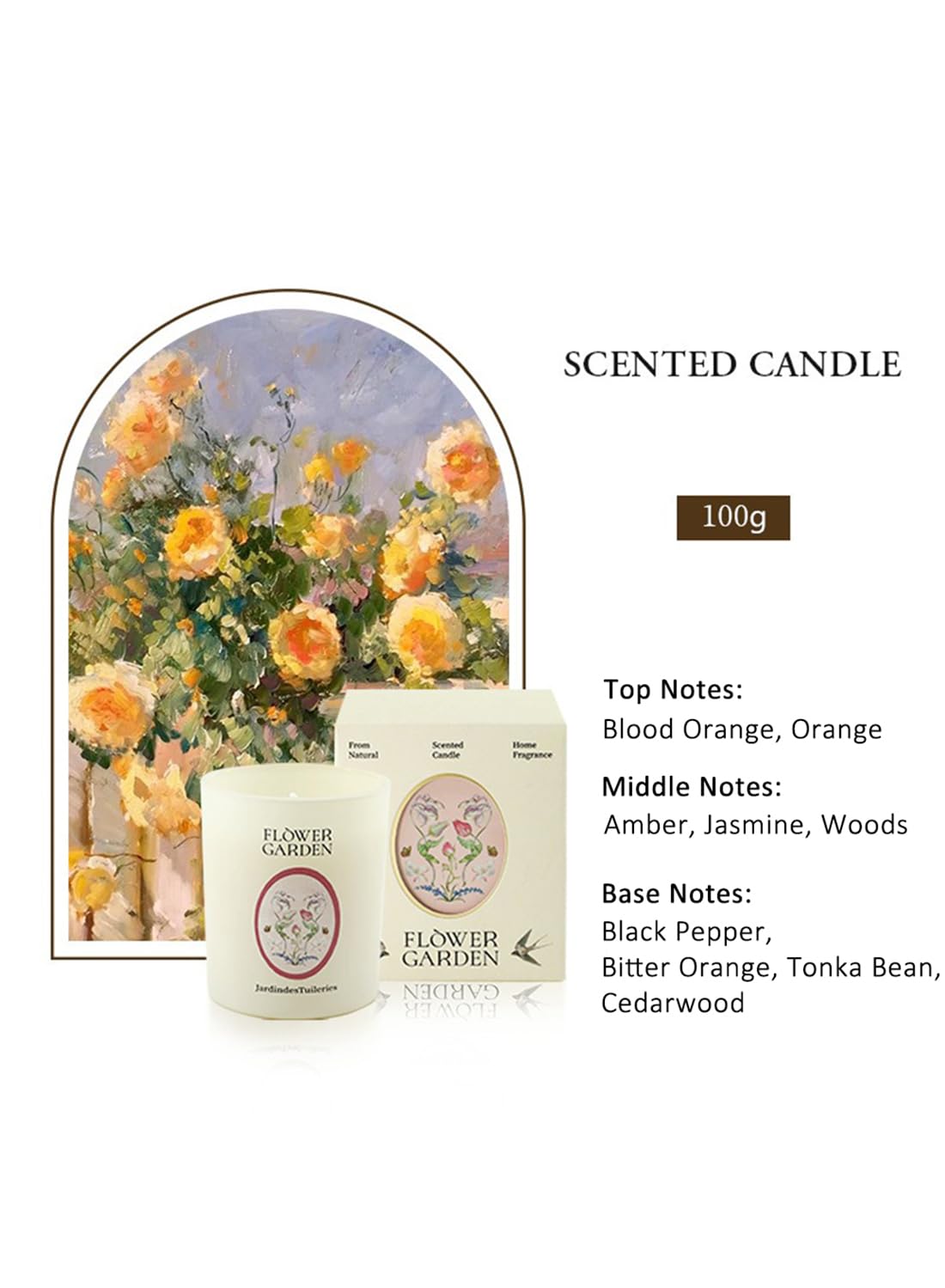 NOVO Scented Candle- 100g Natural Soy Wax Blend Aromatherapy Candle with Pure Essential Oils -