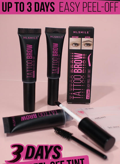 NOVO Peel Off Tattoo Eyebrow Gel, Long Lasting Waterproof Tattoo Brow, Semi Permanent Brow Tint for Women, Dark Grey