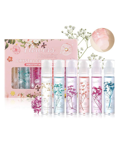 NOVO Glossy Lip Oil Set, Hydrating Transparent Lip Glow for Women, 6Pcs