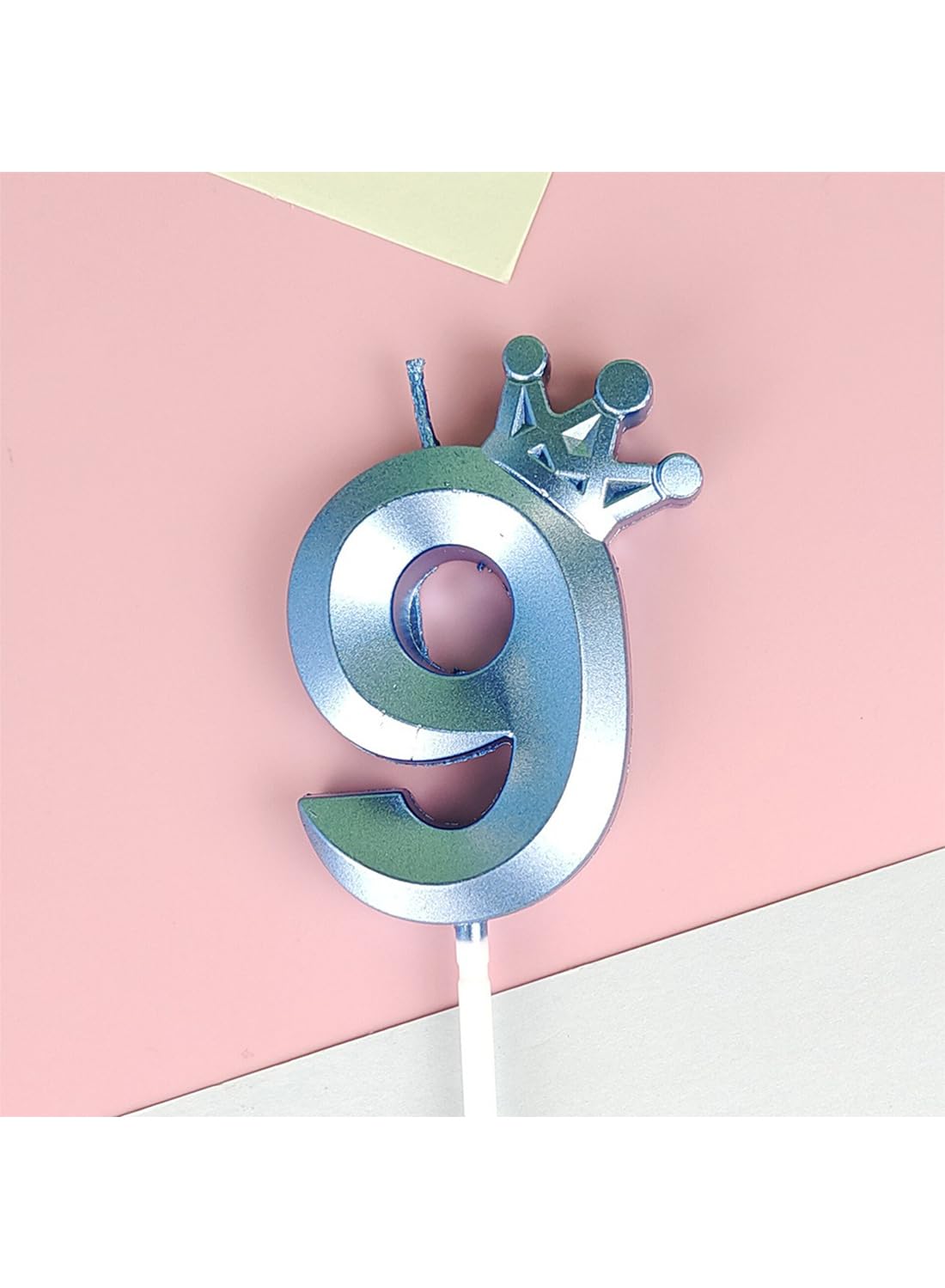 Birthday Number Candles for Cake Decoration, Glittery Cake Toppers with Cute Designs, Perfect for Kids' Parties, Anniversaries, and Celebrations-BLUE(No.9)
