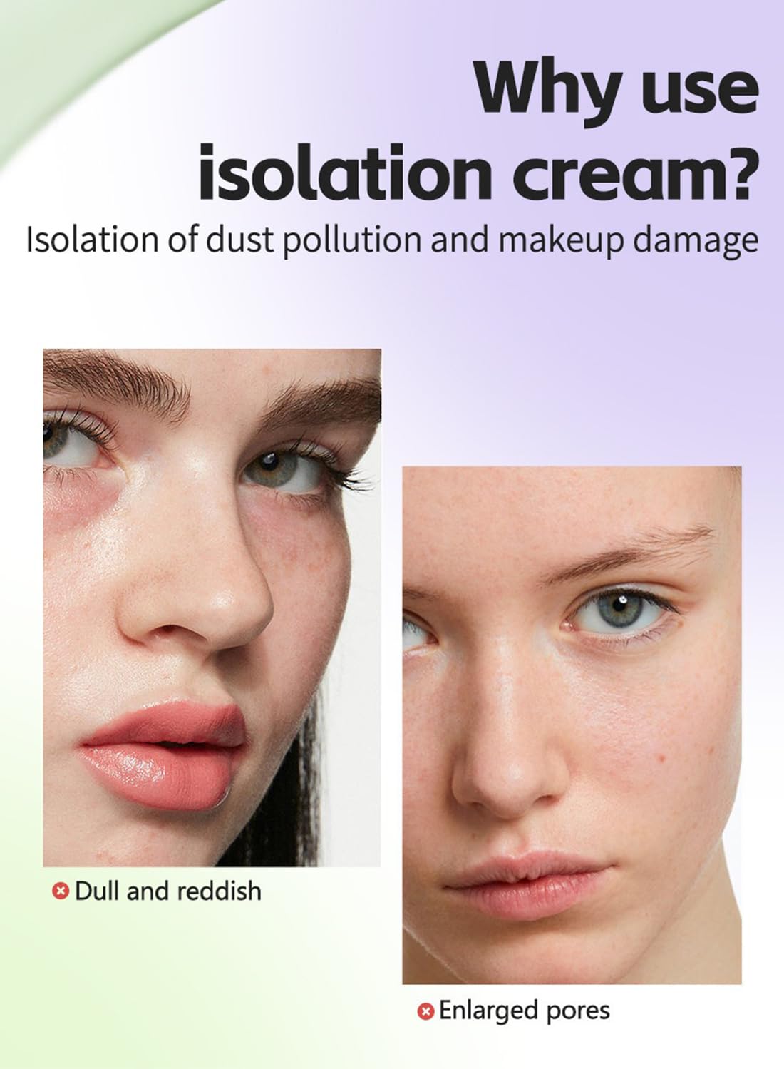 NOVO Whitening Isolation Cream, Color Corrector with SPF30, Waterproof Makeup Primer for Women, 35ml-Purple