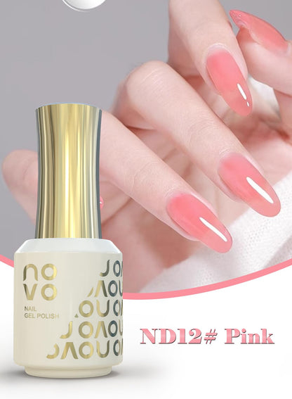 novo 5-in-1 Gel Polish, UV LED Multifunctional Builder Nail Gel 15ml-ND12# Pink