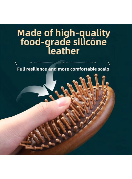 Hair Comb-Handmade 100% Natural Sandalwood &Anti-Static, Scalp Massage (Air Bag Comb-M)