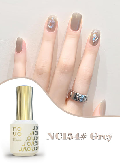 novo Jelly Gel Nail Polish, Sheer Nail Polish, UV LED Gel for DIY 12ml-NC154# Grey