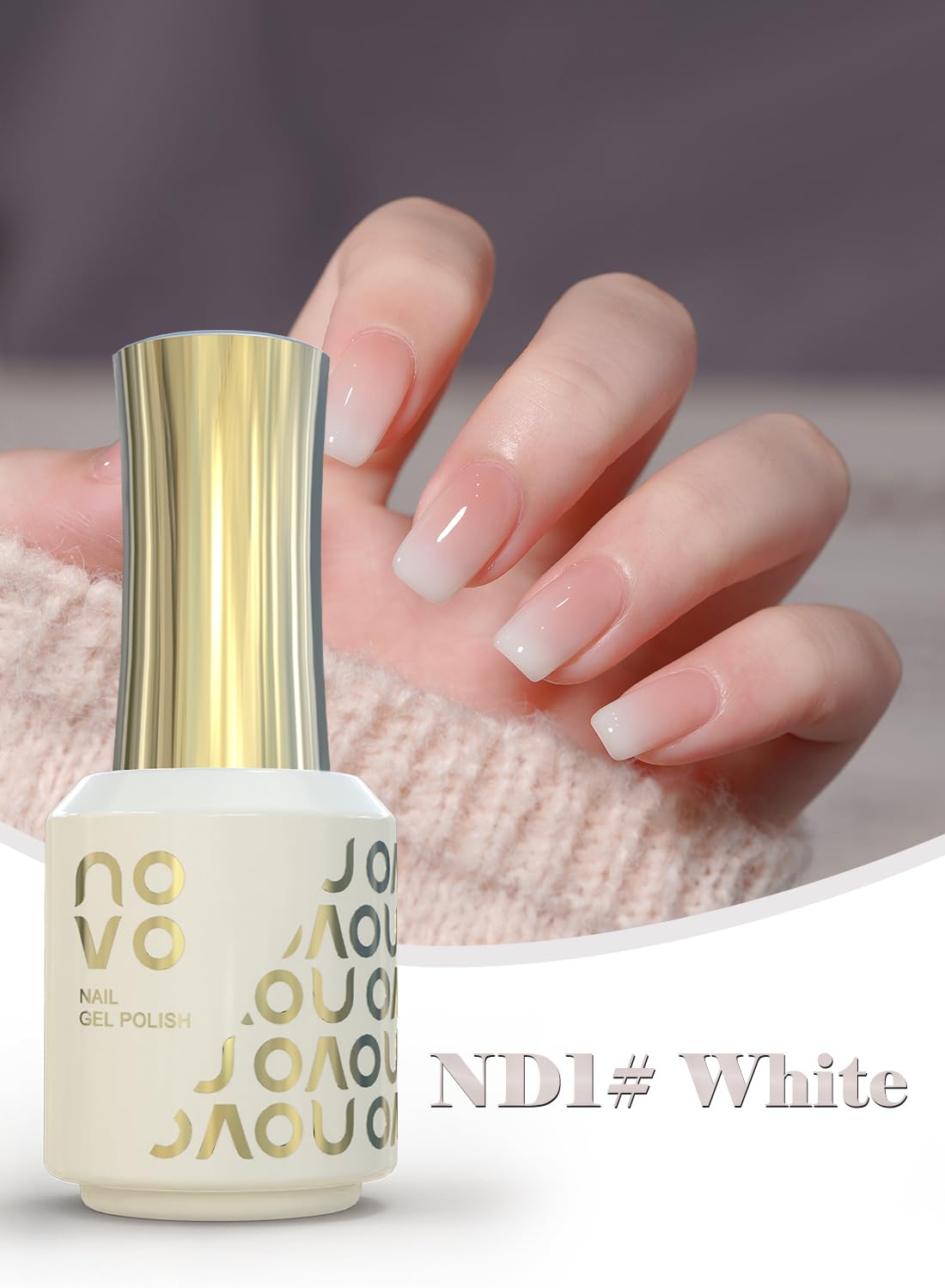 novo 5-in-1 Gel Polish, UV LED Multifunctional Builder Nail Gel 15ml-ND1# White