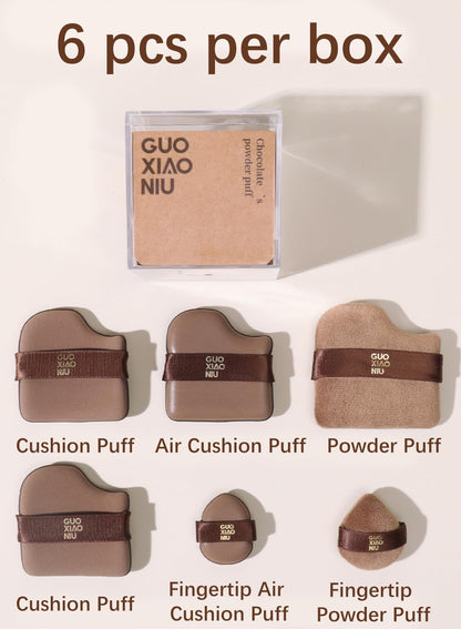 NOVO 6Pcs Round Shaped Blue Sponge Puff, Flawless Foundation Blender Makeup Puff Set for Women