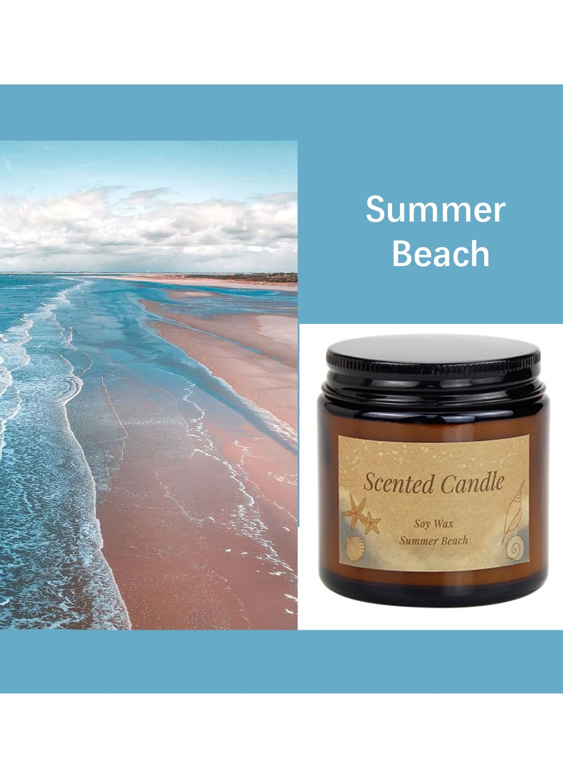 NOVO Scented Candles, 100g Natural Soy Wax Blend Aromatherapy Candle with Pure Essential Oils,12 Hours of Burn Time, or Home SPA Bathing Yoga-Wild Bluebell Brown/White