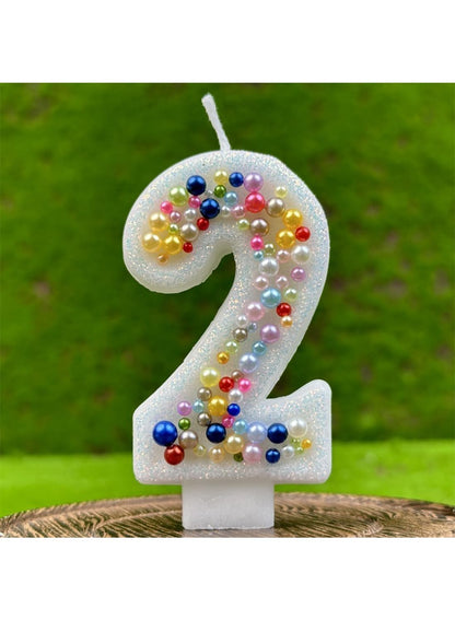 7cm Birthday Number Candles for Cake Decoration, Glittery Cake Toppers with Cute Designs, Perfect for Kids' Parties, Anniversaries, and Celebrations-Green Turtle(No.0)