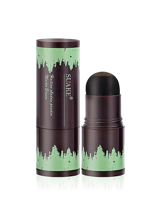 NOVO Hairline Shadow Powder with Puff Touch, Instant Hair Root Concealer Hair Loss, Natural Quick Cover Sweat Proof Grey Hair Coverage for Unisex- Pearl Black