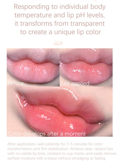 NOVO Lip Oil with Gold Foil, Color Changing Long Lasting Non Sticky Cup Lip Moisturizer to Fade Lip Lines and Plump Lip 6ml