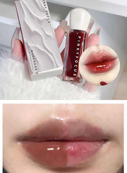 NOVO Mirror Lip Gloss, Moisturizing Long Lasting Waterproof High Pigmented Nonstick Cup Liquid Lipstick for Girls and Women, Lightweight Plumping Glaze Peach Pink 02#