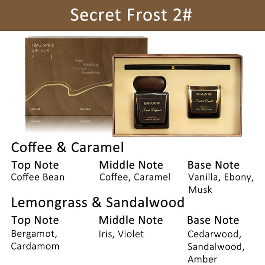 NOVO Scented Reed Diffuser Set ¨C Includes Aromatherapy Oil Diffuser and Coffee Aroma Candle for Home, Office & Cozy D¨¦cor -Bergamot & Coffee