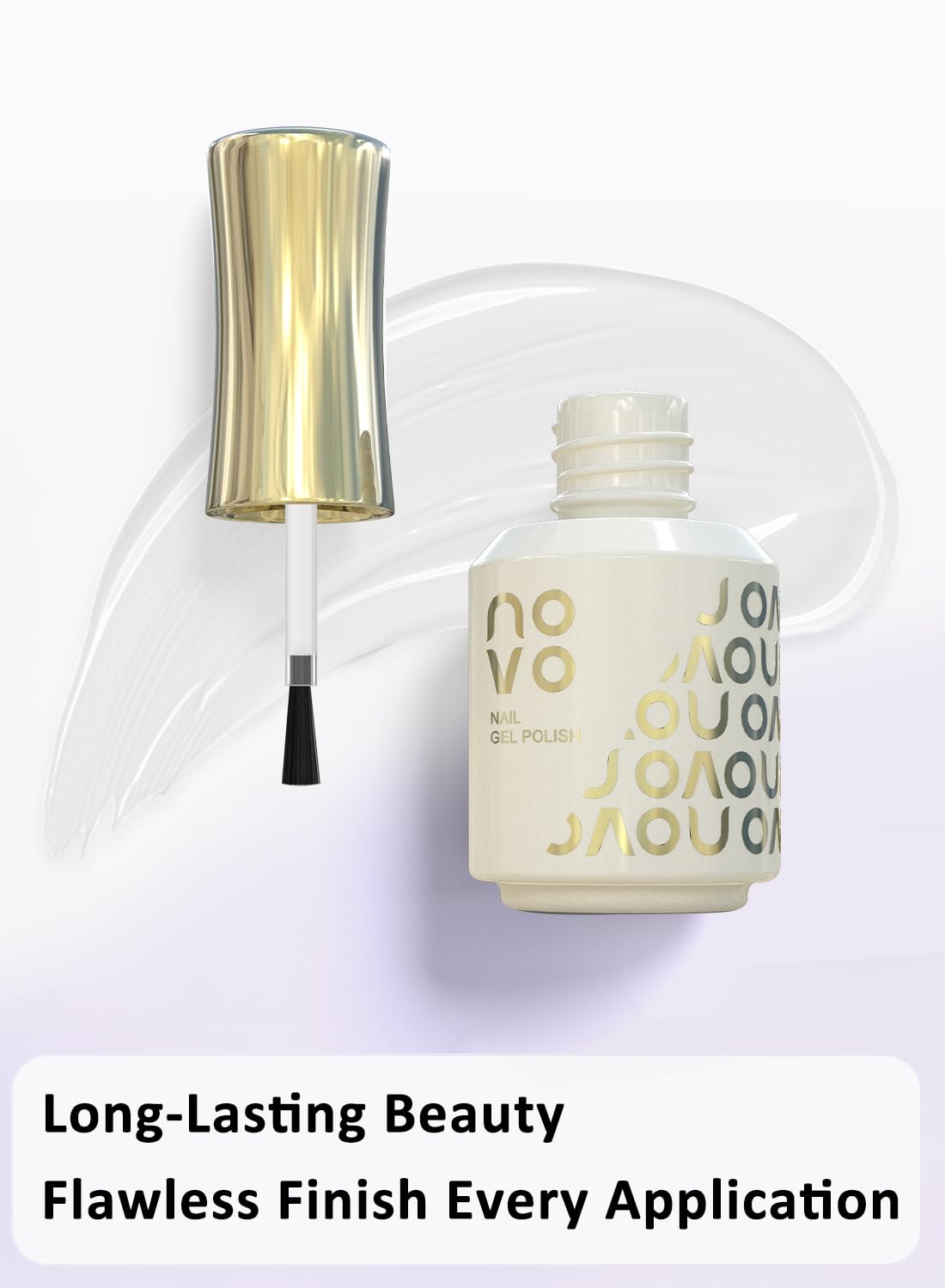 novo Jelly Gel Nail Polish, Sheer Nail Polish, UV LED Gel for DIY 12ml-NC6# White