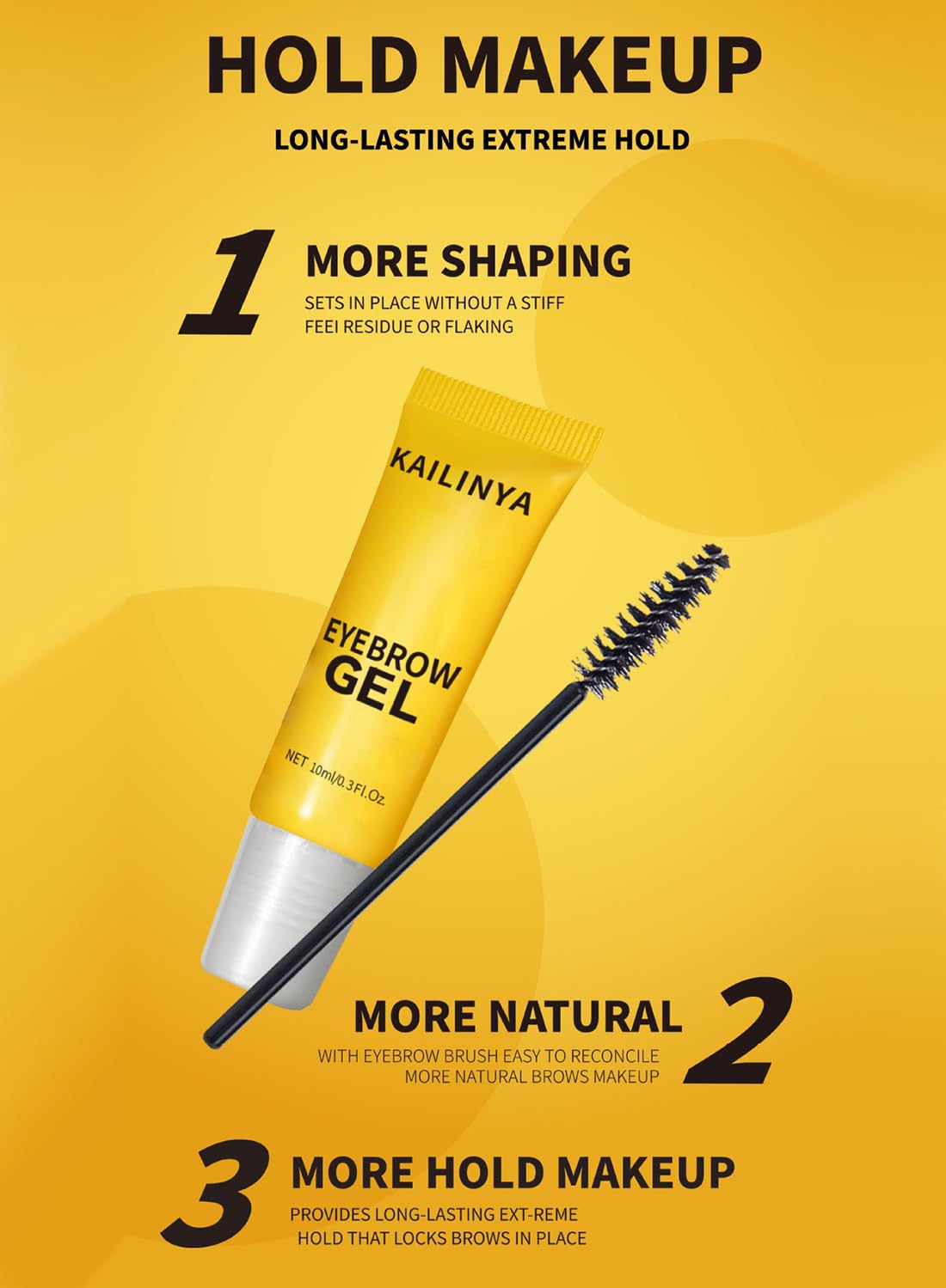 NOVO Eyebrow Gel, Brows Styling Glue, Multi-Purpose Quick-Drying Extreme Hold Sweatproof Brow Makeup for Women, 10ml