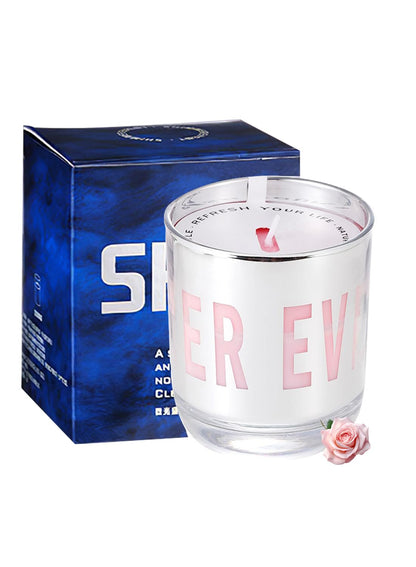 NOVO Scented Candle, 150g Natural Soy Wax Blend with Pure Essential Oils, Translucent Cup Creates Ambient Vibe for Home-Thorned Rose