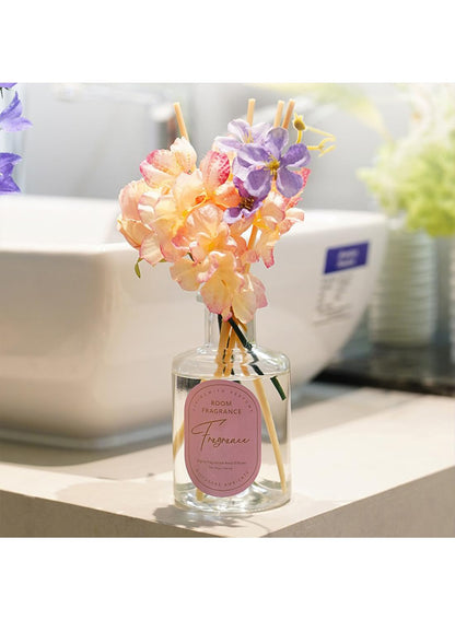 NOVO Scented Reed Diffuser, Artificial Flower Home Fragrance Oil with 4 Sticks for Bedroom,Home D¨¦cor,Office & Bathroom 200ml-Moring Dew Gardenia