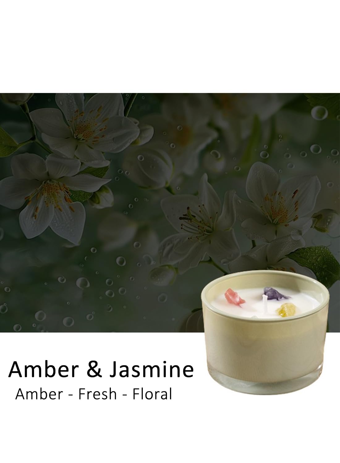 NOVO Scented Candles, 90g Natural Soy Wax Blend Aromatherapy Candle with Pure Essential Oils & Decorative Crystal-Green
