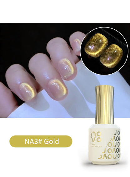 novo Cat Eye Gel Nail Polish, Nail Art Soak Off for Women 12ml-NA1# Light Purple