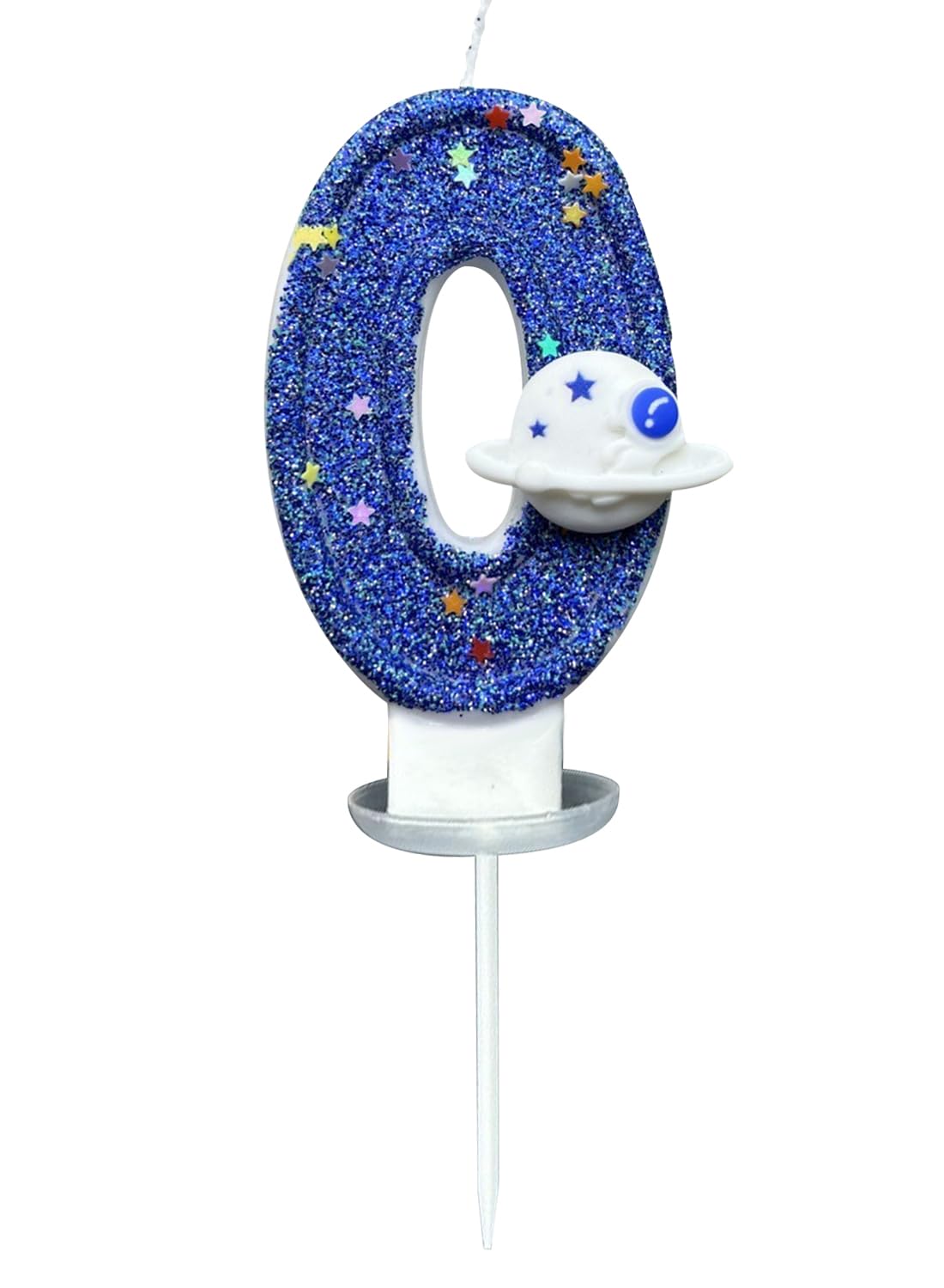 7cm Birthday Number Candles for Cake Decoration, Glittery Cake Toppers with Cute Designs, Perfect for Kids' Parties, Anniversaries, and Celebrations-Green Turtle(No.0)