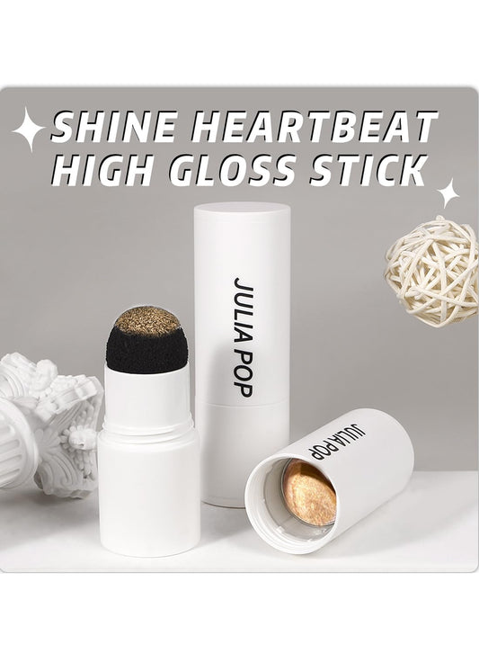 NOVO Highlighter Stick, Long-Lasting Waterproof Shimmer Powder, Natural Matte Contour Cream, Non-Greasy Illuminator for Face Body Collarbones, Crystal Gold