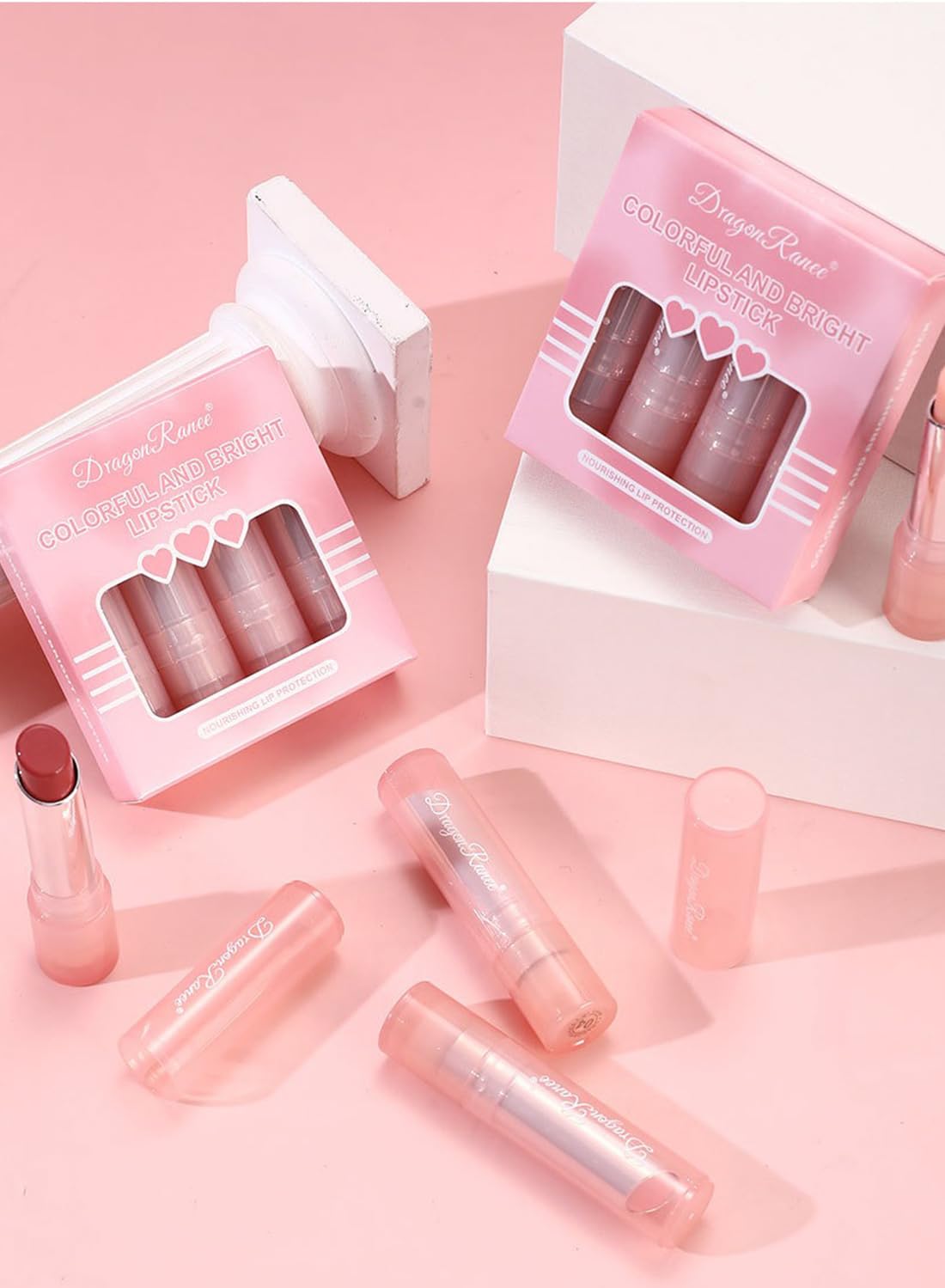 NOVO Glossy Lip Oil Set, 4Pcs Magic Color Changing Lipstick, Moisturizing Lip Tinted Glaze Set for Women