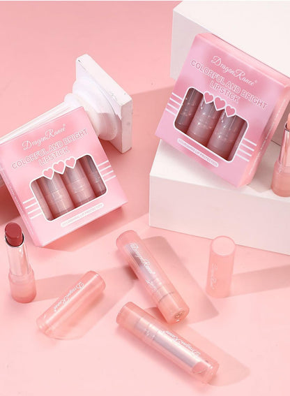 NOVO Glossy Lip Oil Set, 4Pcs Magic Color Changing Lipstick, Moisturizing Lip Tinted Glaze Set for Women