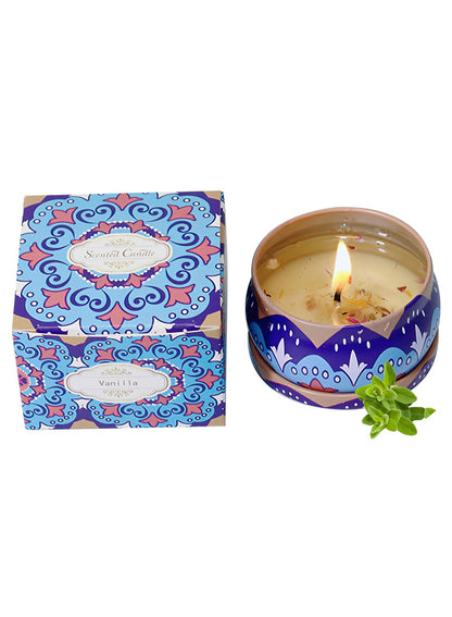 NOVO Scented Candle- 80g Natural Soy Wax Blend Aromatherapy Candle with Pure Essential Oils & Real Dried Flowers -Tuberose