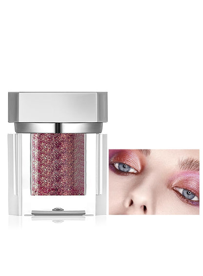 NOVO Eyeshadow Cream, Matte Glitter Shimmer Long-Lasting Highly Pigmented Mashed Potato Eyeshadow Powder, Long Wearing Eye Makeup Pink/Purple S700