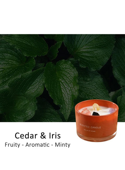 NOVO Scented Candles, 90g Natural Soy Wax Blend Aromatherapy Candle with Pure Essential Oils & Decorative Crystal-Black