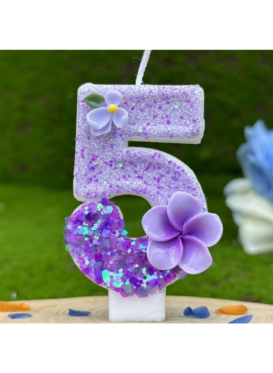 7cm Birthday Number Candles for Cake Decoration, Glittery Cake Toppers with Cute Designs, Perfect for Kids' Parties, Anniversaries, and Celebrations-Green Turtle(No.0)