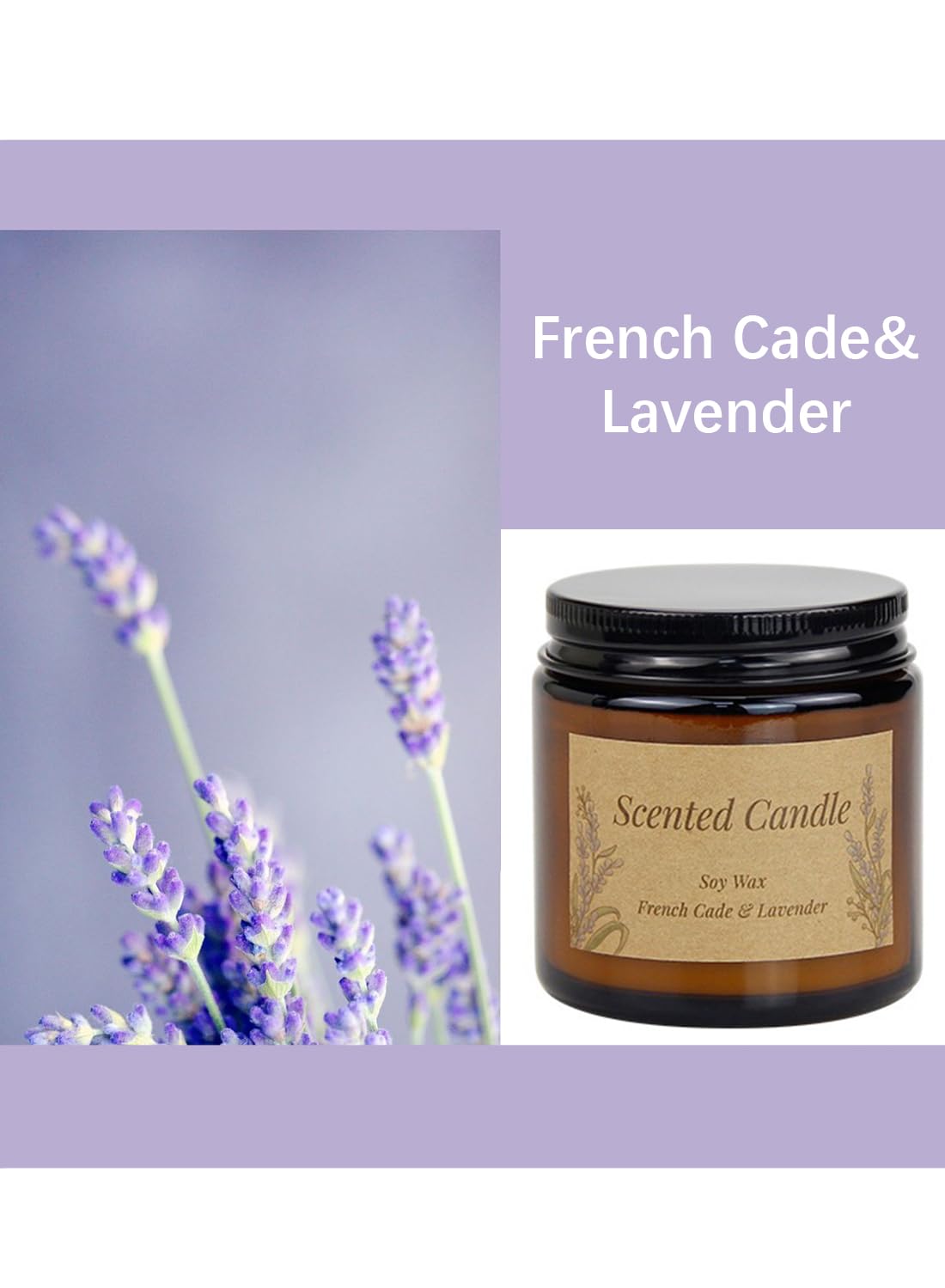 NOVO Scented Candles, 100g Natural Soy Wax Blend Aromatherapy Candle with Pure Essential Oils,12 Hours of Burn Time, or Home SPA Bathing Yoga-3 pcs set-A