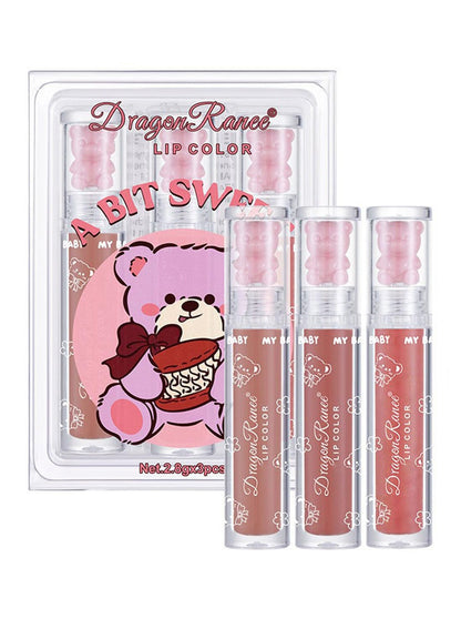 NOVO Glossy Lip Oil Set, 3Pcs Lip Glaze Lasting Non-Sticky Clear Hydrating Lip Makeup, Group B