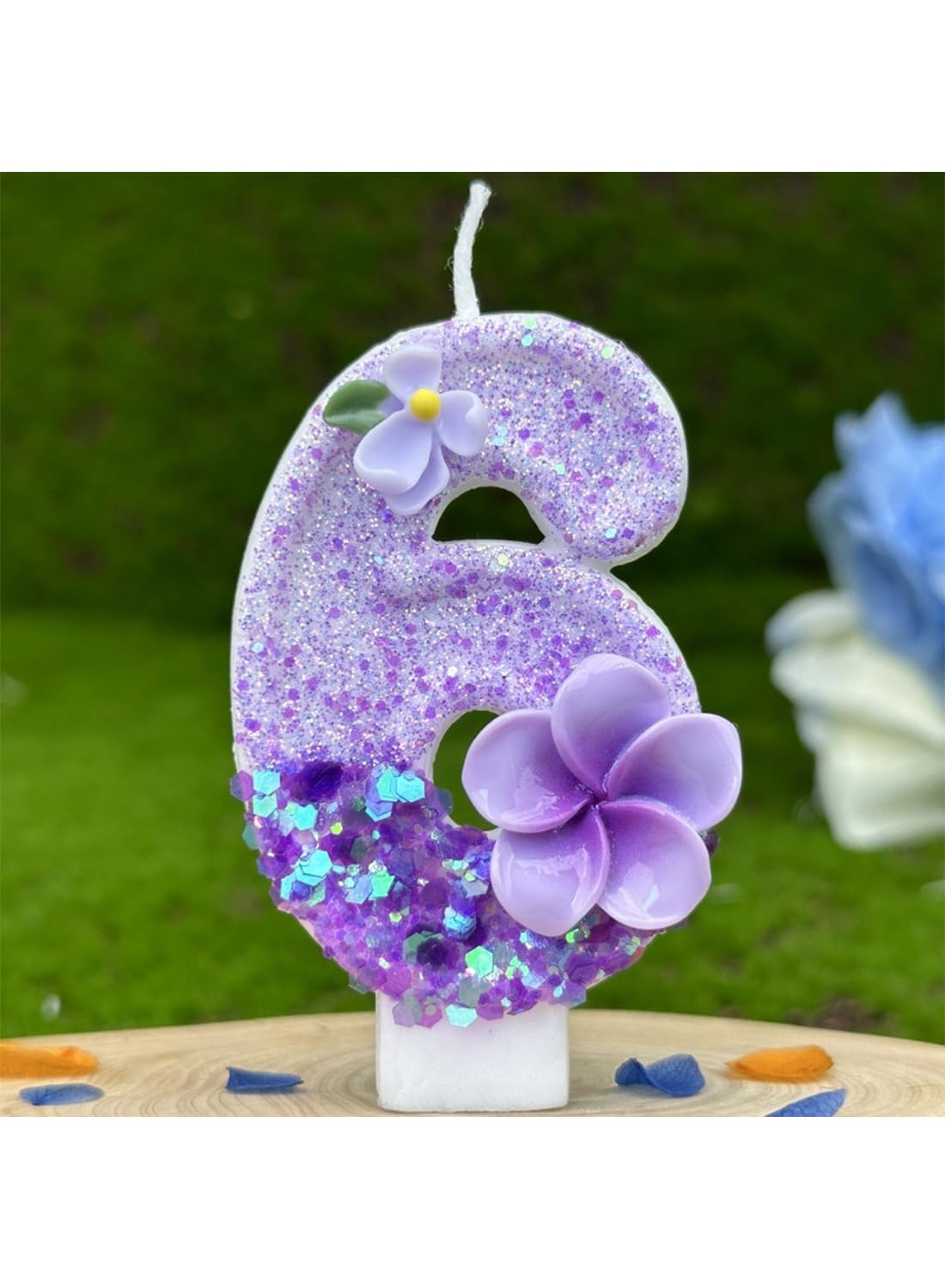 7cm Birthday Number Candles for Cake Decoration, Glittery Cake Toppers with Cute Designs, Perfect for Kids' Parties, Anniversaries, and Celebrations-Green Turtle(No.0)