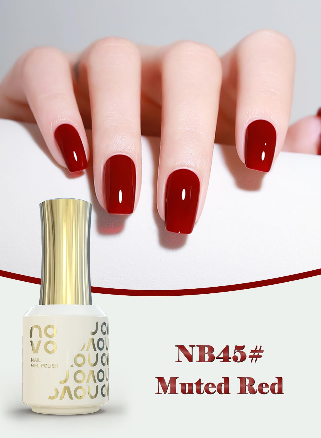 novo Rubber Base Gel, Shiny UV LED Gel Nail Polish for Women 12ml-NB1# Nude Beige