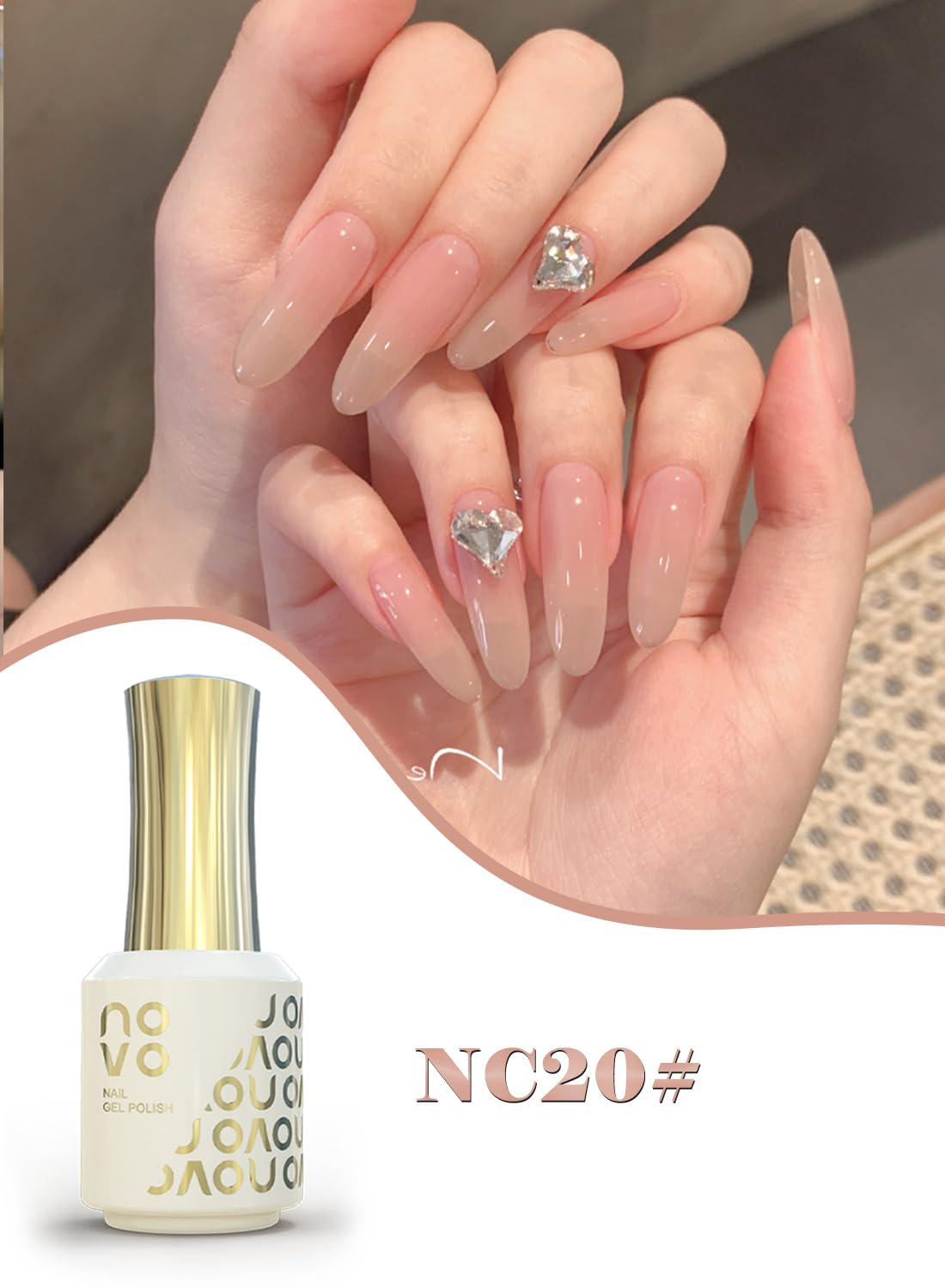 novo Jelly Gel Nail Polish, Sheer Nail Polish, UV LED Gel for DIY 12ml-NC1# White