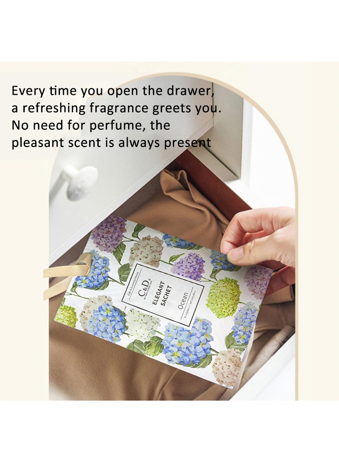 NOVO Aromatherapy Scented Sachets, Hanging Long Lasting Air Freshener for Wardrobes & Cars, 20g -Jasmine