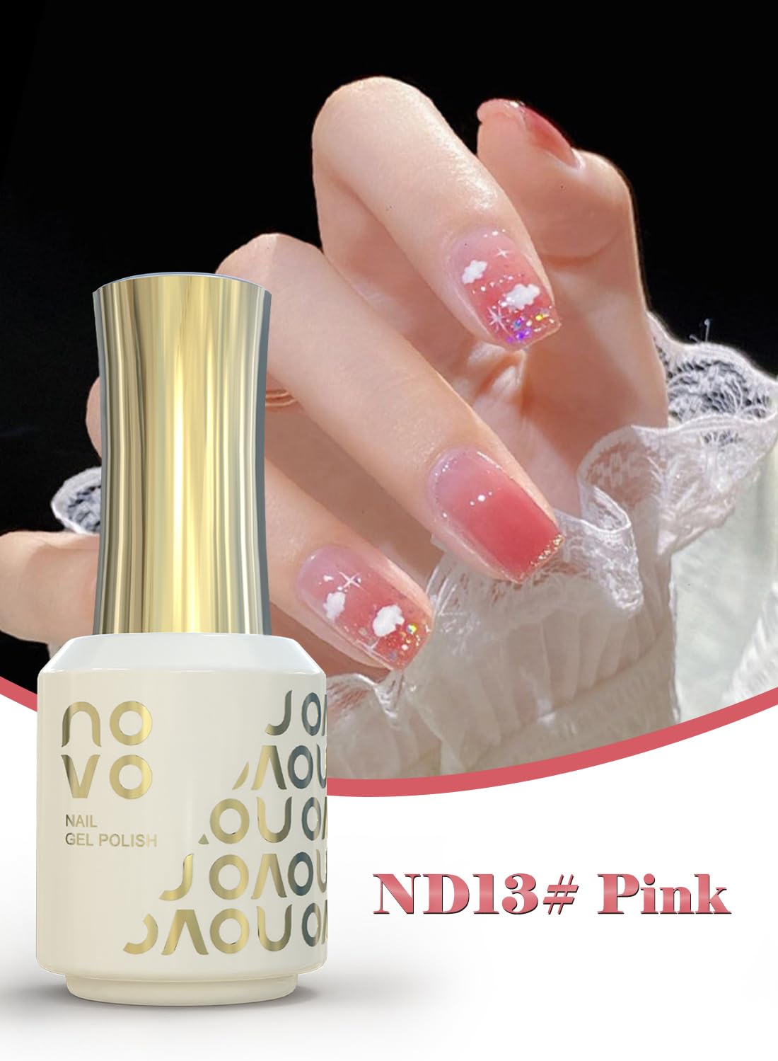 novo 5-in-1 Gel Polish, UV LED Multifunctional Builder Nail Gel 15ml-ND1# White