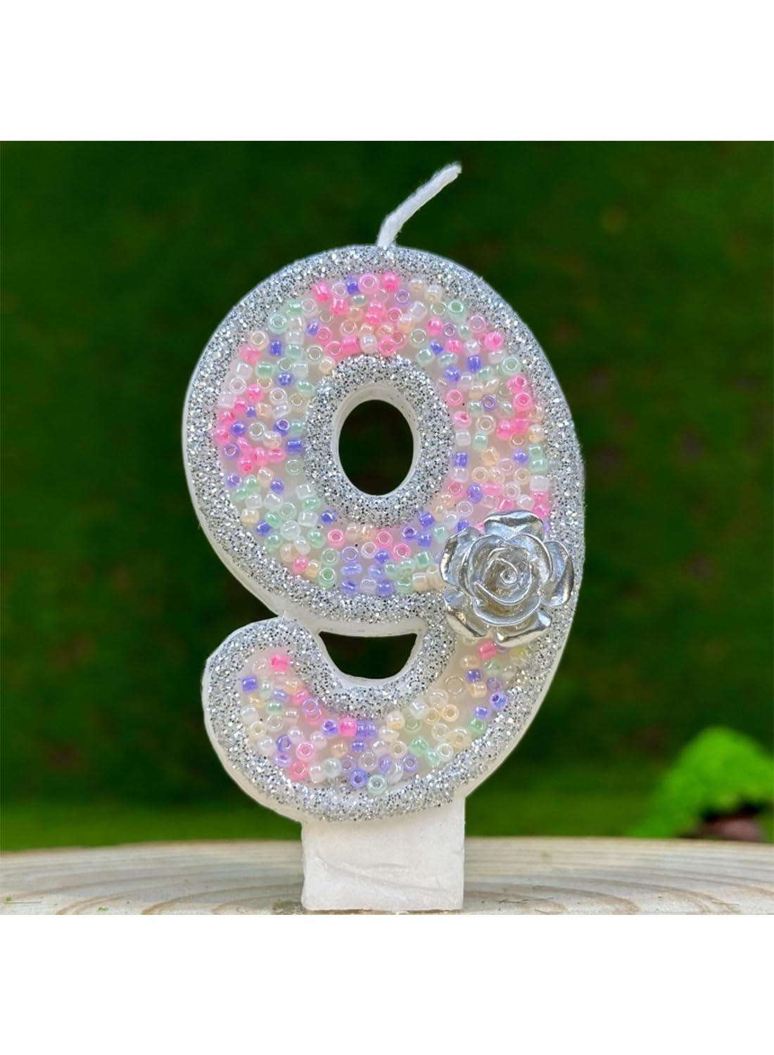 7cm Birthday Number Candles for Cake Decoration, Glittery Cake Toppers with Cute Designs, Perfect for Kids' Parties, Anniversaries, and Celebrations-Green Turtle(No.0)